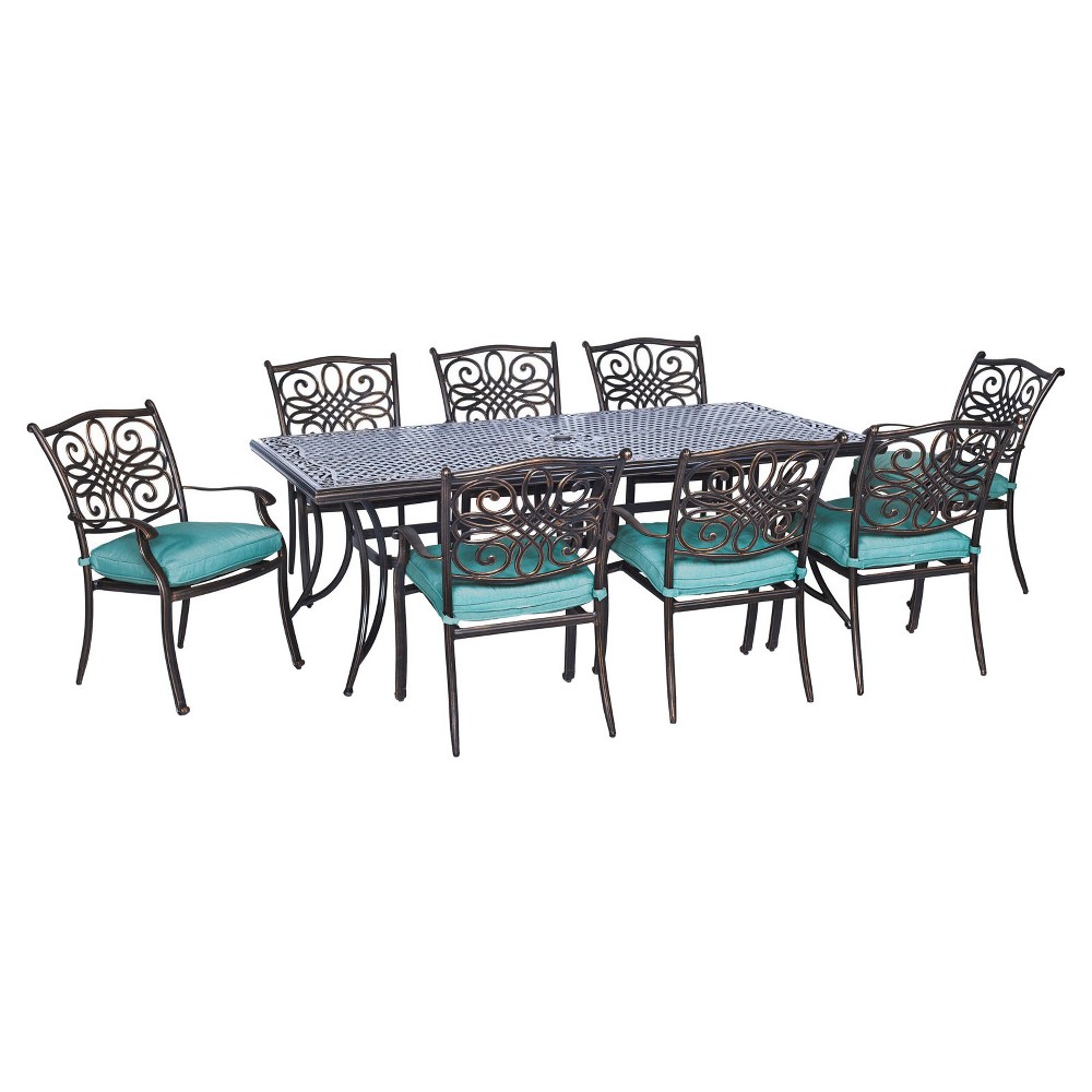 UPC 013964879575 product image for Traditions 9 Pc Dining Set - Blue - Hanover | upcitemdb.com
