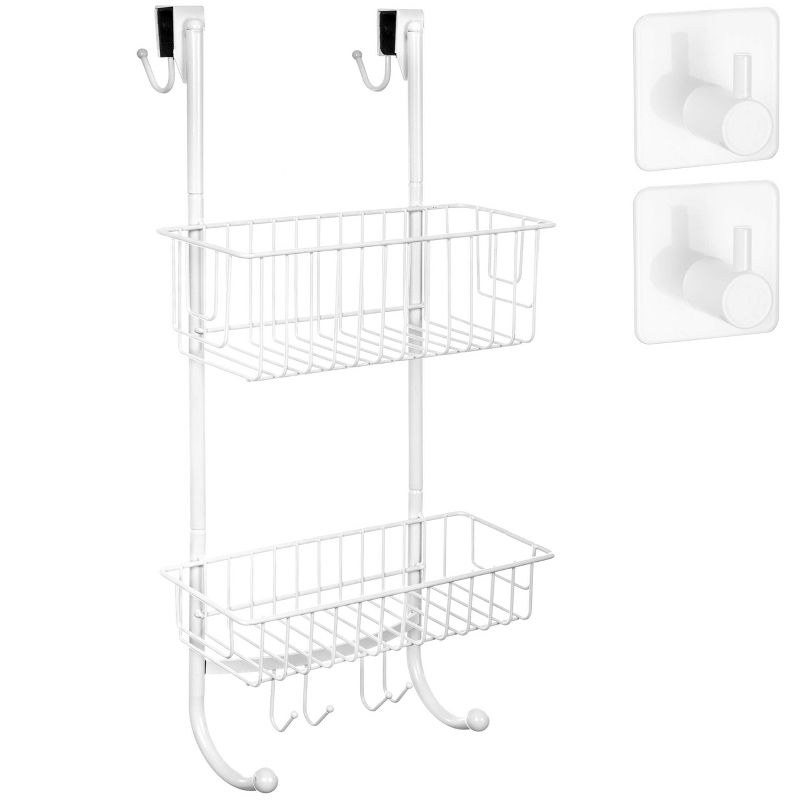 Smartpeas Hanging Shower Caddy 2x Hanging Shower Organizer Levels , White, 1 of 4