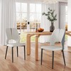 Upholstered Dining Chairs Set of 2, Modern PU Leather Kitchen Side Chairs, Farmhouse Dining Room Chair with Waterproof Surface and Metal Legs - 2 of 4