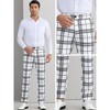 Lars Amadeus Men's Flat Front Contrasting Colors Plaid Dress Pants - 4 of 4
