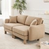 2-Seater Loveseat Sofa ¨C Modern Shell-Arm Design with Cylindrical Fabric-Wrapped Legs, Plush Foam Seating for Living Room, Bedroom, or Office - 4 of 4
