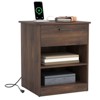 CIPACHO Night Stand with Charger Station, Modern Nightstand with USB Type-C Ports and AC Outlets, Large Bedside Table with Drawer and Open Storage - 3 of 4