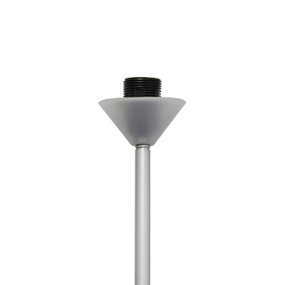 Sleek Silver Torchiere 17" Floor Lamp with White Cone Shade