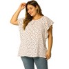Agnes Orinda Women's Plus Size Summer Chiffon Floral Polka Dots Round Neck Blouses - 3 of 4