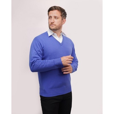 Lona Scott Men's Pure Cashmere V-Neck Sweater