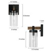 LNC Lapps 4.7-in 1-Lights Matte  Black and Distrssed Brown Wood Tone Seeded Glass  Farmhouse Vanity  Lights - 3 of 4