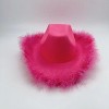 4E's Novelty Cowboy Hat with Feathers with Heart Shaped Sunglasses for Women, Felt Cowgirl Hat for Party Costume Dress Up (Hot Pink) - 3 of 4