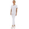 Saint Scrubs Womens 9-Pocket Medical Uniform Set- V-Neck Stretch Top with Tapered Straight Leg Pants - 3 of 4