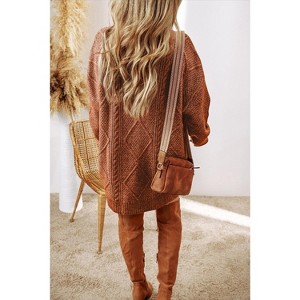 Parchment Cable Knit Drop Shoulder Loose Fit Sweater Dress - 1 of 1