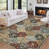 Modern Washable Area Rug, Vintage Distressed Throw Carpet with Non Slip Backing, Low Pile Stain Resistant Floor Cover for Home - 2 of 4