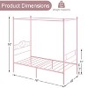 VECELO Metal Canopy Bed Frame, Twin Size Bed Frame with Headboard & Footboard, Heavy Duty Steel Slats, No Box Spring Needed Platform Bed - 2 of 4