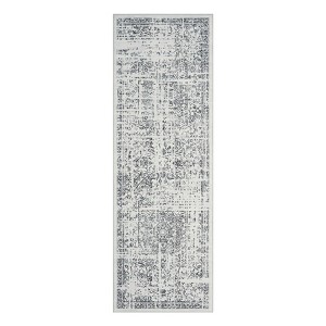 Washable Vintage Distressed Floral Print Area Rugs for Bedroom Living Room, Soft Non Slip Low Pile Carpet - 1 of 4
