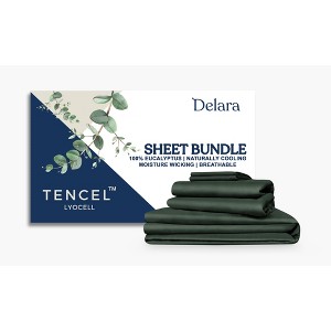 Delara 100% Eucalyptus Lyocell Tencel Bedding Sheet Bundle, Super Soft, Silky, Smooth & Breathable, Cool Bedding Set - 1 of 4