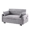 NicBex Convertible Sleeper Chair,55.1" Pull-out Sofa Bed with Adjustable Backrest,Couches with 2 Pillows and USB Ports for Living Room,Gray/Beige/Blue - 2 of 4