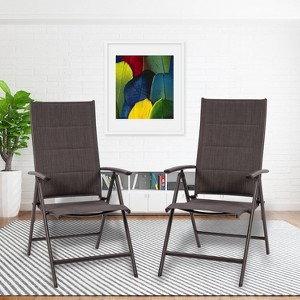 Kozyard Coolmen 2-Piece Outdoor Patio Dining Chair Set – Foldable Deck Chairs with Breathable, Padded Textilene Seats for Patio and Garden Use - 1 of 4