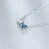 Butterfly Pendant Necklace Womens Blue Crystal Sterling Silver Ginger Lyne Collection - 3 of 4