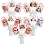 Big Dot of Happiness 40th Pink Rose Gold Birthday Party Picture Centerpiece Photo Table Toppers 15 Pc