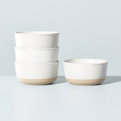 Photo 1 of 4pk Modern Rim Stoneware Mini Bowl Set Matte Sour Cream - Hearth  Hand with Magnolia
