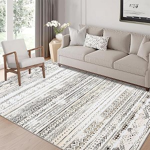 Rugs for Living Room Non Slip Washable Rug, Soft Large Area Rug Indoor Carpet Rug Neutral Rug Low Pile for Bedroom Playroom Brown - 1 of 4