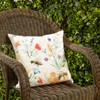 Saro Lifestyle Bright Bumble Bee Floral Outdoor Pillow with Poly Fill, 18"x18", Multicolored - 4 of 4