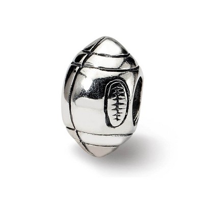 Black Bow Jewelry Sterling Silver Football Bead Charm