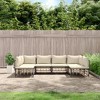 vidaXL 6-Piece Patio Lounge Set - Weather-Resistant Poly Rattan Anthracite Sofas with Beige Cushions, Modular Outdoor Furniture for Garden and Terrace - 2 of 4