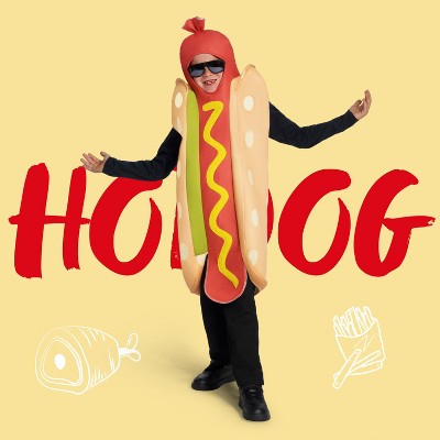 Joyfy Kids Hot Dog Costume,  Halloween Hotdog Outfit for Boys & Girls, Funny Food-Themed Dress-Up for Child & Teens, Halloween Party Cosplay