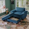 51" Chenille Upholstered Oversized Chaise Lounge Chair with Storage Ottoman - 2 of 4