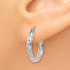 Black Bow Jewelry 2.8mm, 14k White Gold Diamond-cut Hoops, 18mm (11/16 Inch) - 3 of 4