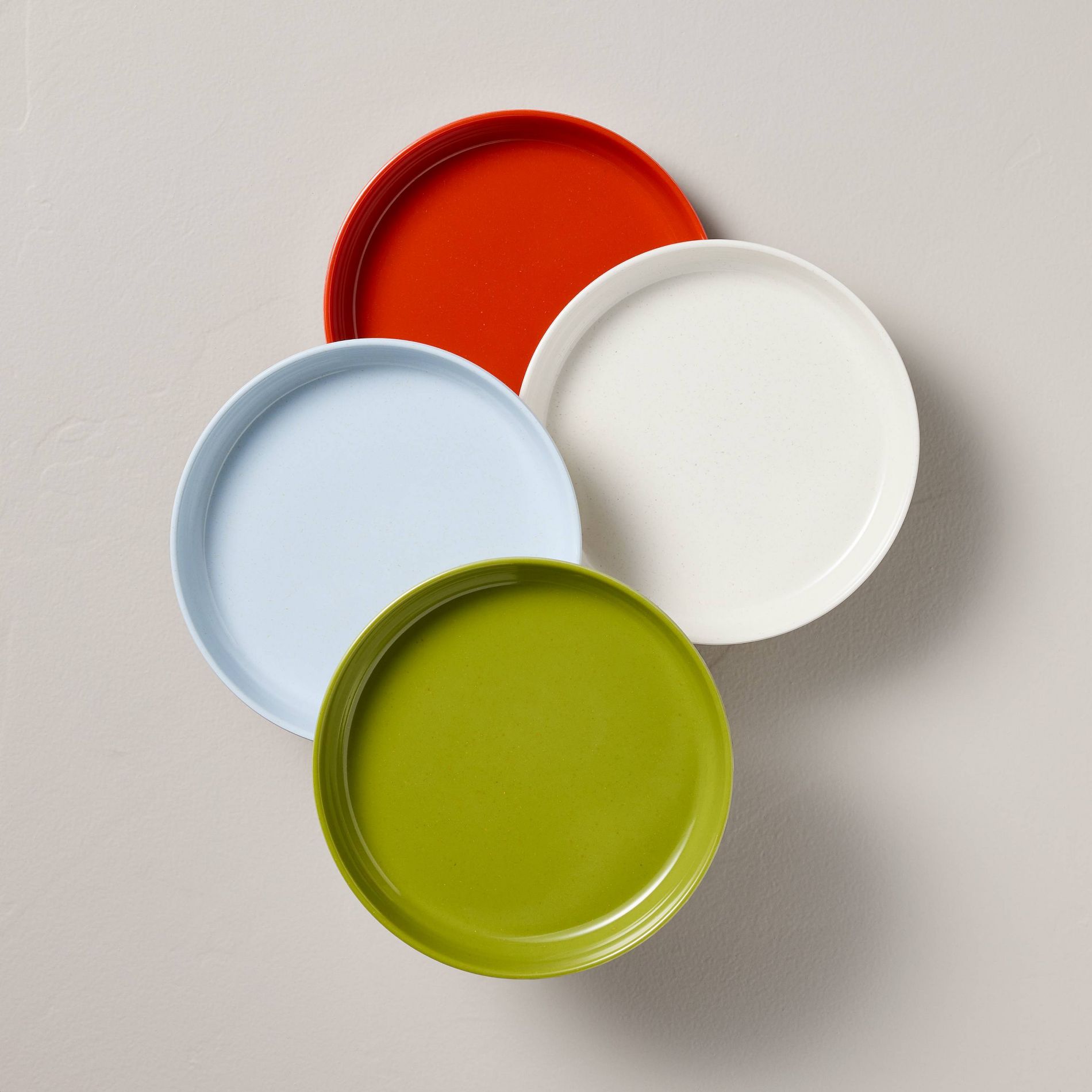 4pk 6.25" Melamine Appetizer Plates Cream/Poppy Green/Blue - Hearth & Hand™ with Magnolia