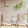 vidaXL Beige Lowback Chair Cushions Seat Pad - 2 pcs Oxford Fabric, Water-Resistant Patio/Garden/Indoor Office - 2 of 4