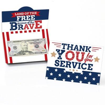 Big Dot of Happiness Happy Veterans Day - Patriotic Money and Gift Card Holders - Set of 8