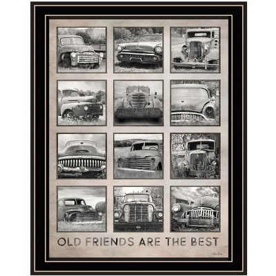 HomeRoots Old Friends Cars Are The Best Black Framed Print Wall Art