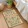 Modern Floral Printed Area Rugs Machine Washable Soft Non Slip Farmhouse Carpet Stain Resistant Low Pile Rug for Kitchen Living Room Laundry Bedroom - 4 of 4