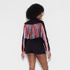 Pride Adult Belted Festival Fringe Romper - Black - 2 of 3