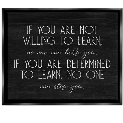 Stupell Industries Determined To Learn MotivationalFloater Canvas Wall Art
