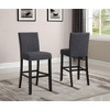 Dexmalle 3-Piece 36"Round Bar Table with Fabric Nail Head Pub Chairs - 2 of 4