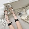 Alilang Women's Sheer Polka Dot Ankle Socks with Bow Detail 6pk - Black - 4 of 4