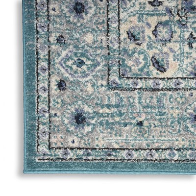 Elysian Bliss Floral Grey Synthetic 26" Non-Slip Area Rug