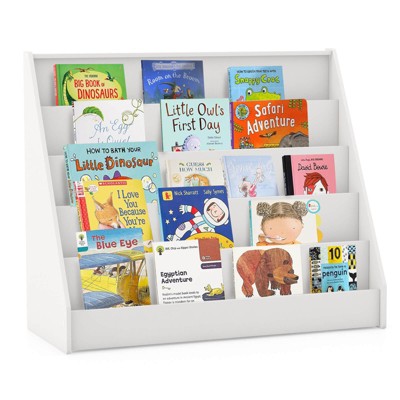 Infans 5 Tier Kids Bookshelf w/Anti-Tipping Device Kids-friendly Height for Bedroom