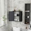 Wall Mounted Bathroom Cabinet, Metal Medicine Cabinet with Mirror Door, Over Toilet or Vanity Organizer Cabinet,Utility Cabinet for Bathroom Kitchen - 3 of 4