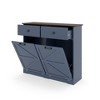 Maliang Farmhouse Double Tilt Out Trash Cabinet for 20 Gallon Trash Cans, Barn Door Style Laundry Sorter Cabinet with Hideaway Drawer - 2 of 4