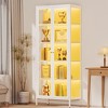 Bekrvio 67”H 3-Side Glass Display Cabinet With LED Lights,5-Layer Storage with Double Doors and Metal Frame for Collectibles, Ideal for Small Spaces - 3 of 4