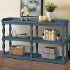 59.8"W Console Table with 3-Tier Open Storage Shelves and Turned Twist Column Effect Support Legs, Narrow Sofa Entry Table - ModernLuxe - 2 of 4