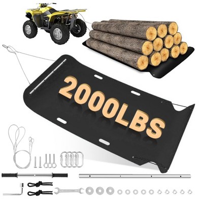 47'' x 110'' Large Yard Drag Sled,  1/8 HDPE Thickened 2000 Lbs Capacity Heavy Duty Multipurpose Utility Sled with Pull Cables, Drag Mat