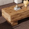 Sapphtopaz Rectangle Coffee Table Modern Center Low Dining Table Home Decor with Texture Sticker for Living Room, Apartments - 4 of 4