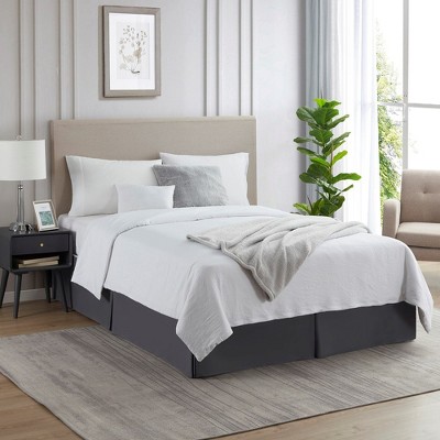 Nestl Bed Skirt Queen Size, 14" Drop Premium Bedskirt, Old Gray Microfiber Bed Skirts