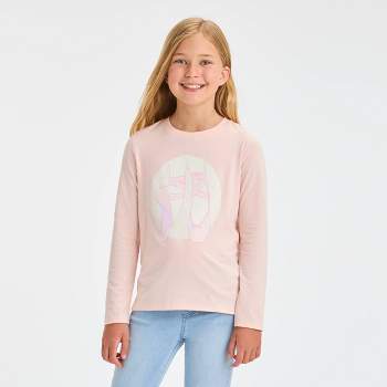 Girls' Long Sleeve 'Ballet Slipper' Graphic T-Shirt - Cat & Jack™ Light Coral Pink