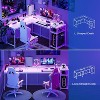 Nasitip 68" L-Shaped Gaming Desk with LED Lights, Monitor Stand, Power Outlets & File Drawer, Grey Oak Home Office Computer Desk - 4 of 4
