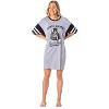 Star Wars Womens' Distressed Darth Vader Nightgown Sleep Pajama Shirt Grey - 4 of 4